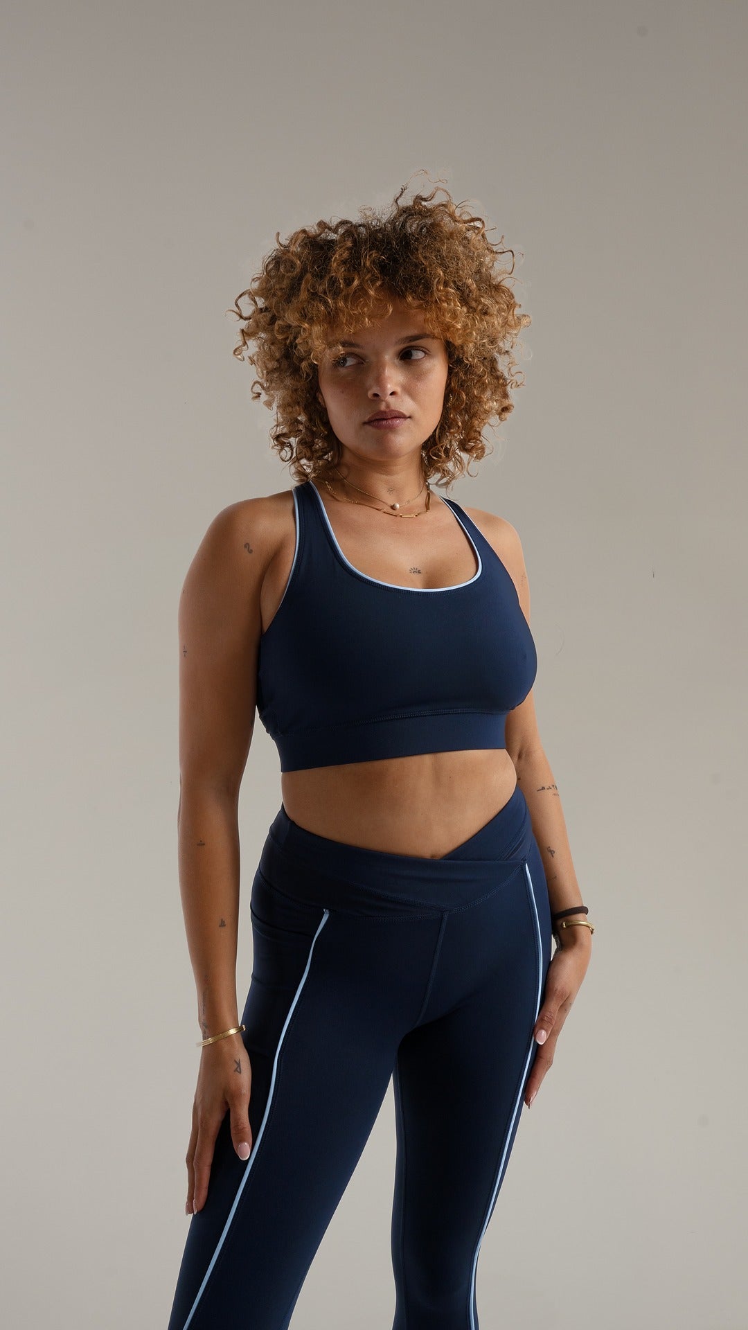 Brassière croisée bleu